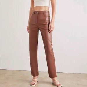 Wilfred by Aritzia The Melina Straight Leg Vegan Faux Leather Pants in Size 4
